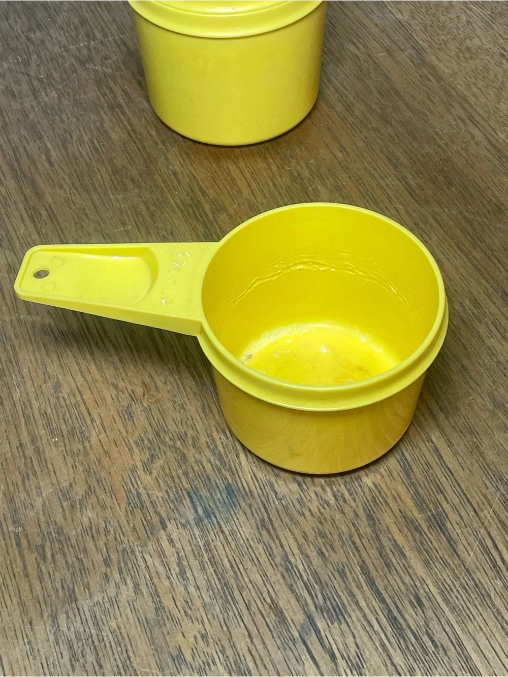 Vintage Yellow Tupperware Measuring Cups Set of 3